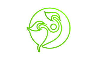 Leaf eco green tree logo nature template design v9