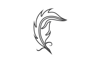 Pen sign feather logo design vector v1