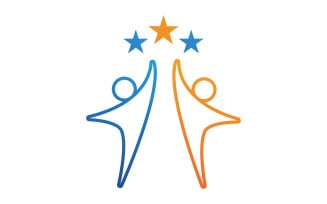 People success star jump logo vector v2