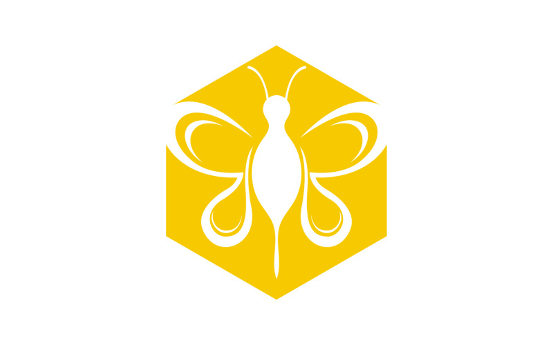 Bee honeycomb animal logo design template vector v12 Logo Template
