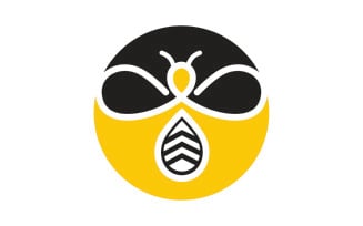 Bee honeycomb animal logo design template vector v13