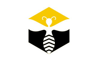 Bee honeycomb animal logo design template vector v14