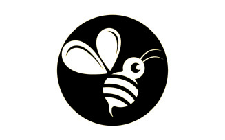 Bee honeycomb animal logo design template vector v15