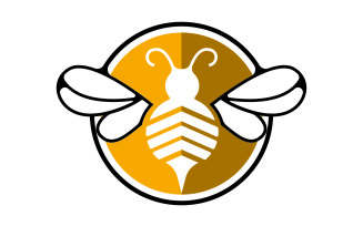 Bee honeycomb animal logo design template vector v16