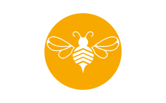 Bee honeycomb animal logo design template vector v17