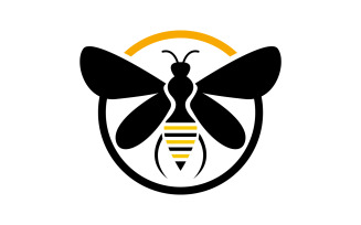 Bee honeycomb animal logo design template vector v18
