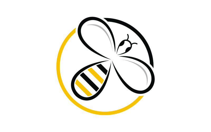 Bee honeycomb animal logo design template vector v19 Logo Template