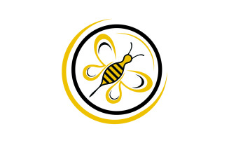 Bee honeycomb animal logo design template vector v21