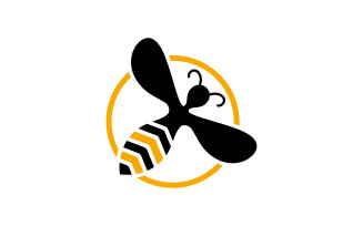 Bee honeycomb animal logo design template vector v23