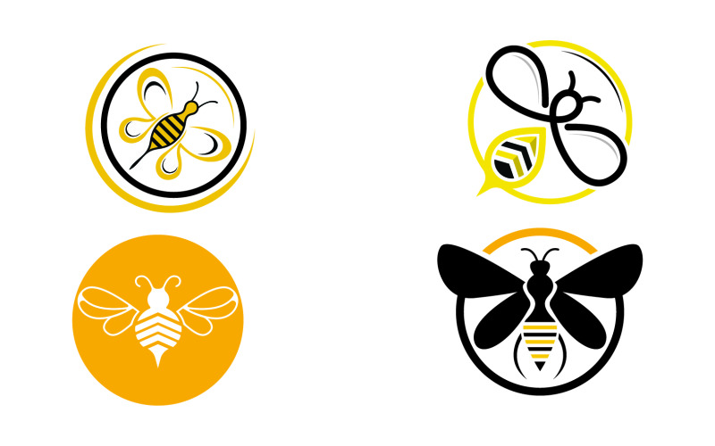 Bee honeycomb animal logo design template vector v26 Logo Template