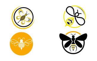 Bee honeycomb animal logo design template vector v26