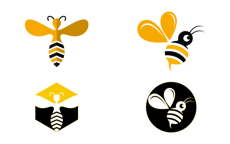 Bee honeycomb animal logo design template vector v30 Logo Template