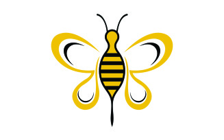 Bee honeycomb animal logo design template vector v3