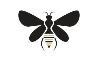 Bee honeycomb animal logo design template vector v7