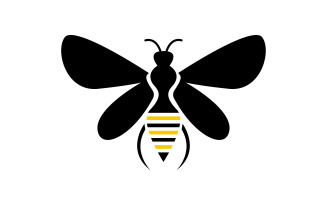 Bee honeycomb animal logo design template vector v7