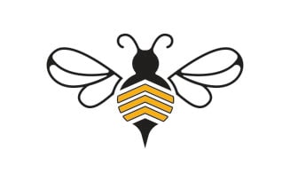 Bee honeycomb animal logo design template vector v8
