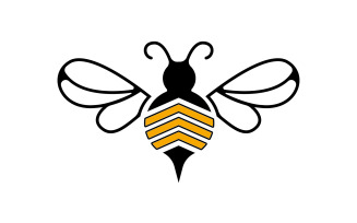 Bee honeycomb animal logo design template vector v8