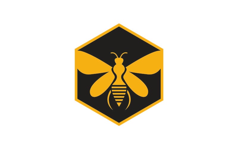 Bee honeycomb animal logo design template vector v9 Logo Template
