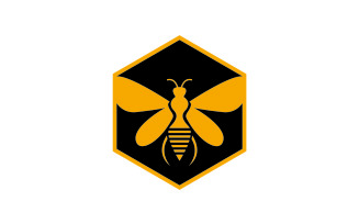 Bee honeycomb animal logo design template vector v9