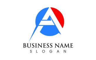 Business A letter initial logo design vector v11