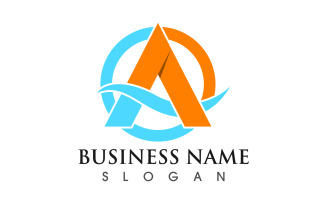 Business A letter initial logo design vector v1