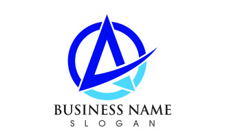Business A letter initial logo design vector v5