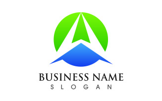 Business A letter initial logo design vector v8