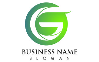 G letter initial business logo template vector v12