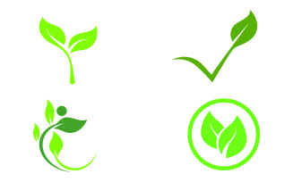 Leaf eco green tree logo nature template design v44