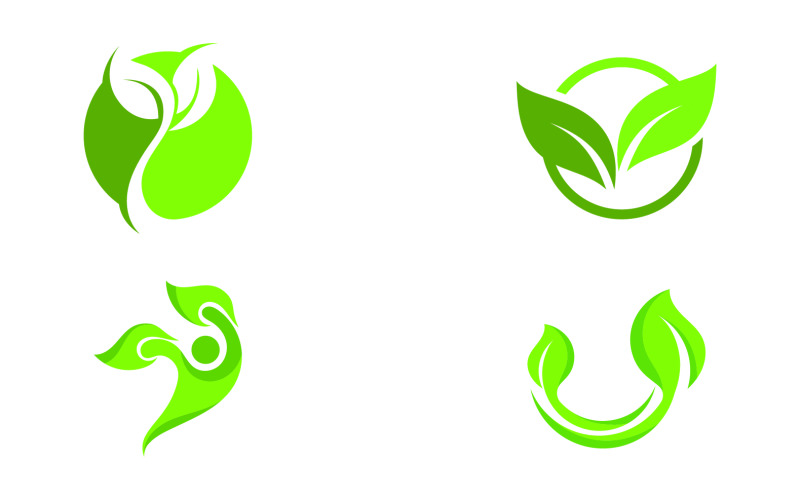 Leaf eco green tree logo nature template design v45 Logo Template