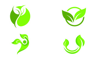 Leaf eco green tree logo nature template design v45