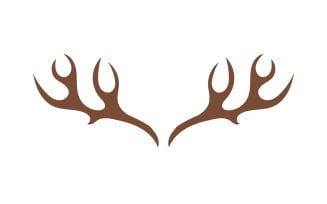 Deer horn head logo template design v10