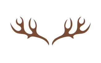 Deer horn head logo template design v10