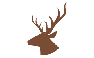 Deer horn head logo template design v11