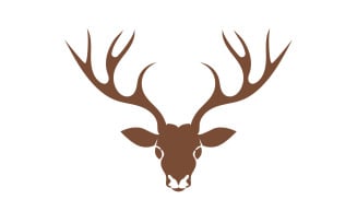 Deer horn head logo template design v13