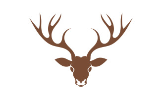 Deer horn head logo template design v13