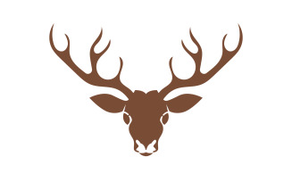 Deer horn head logo template design v14