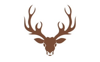 Deer horn head logo template design v16