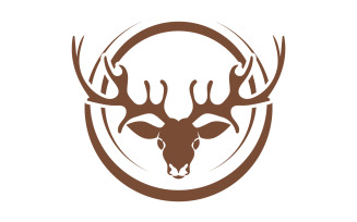 Deer horn head logo template design v17