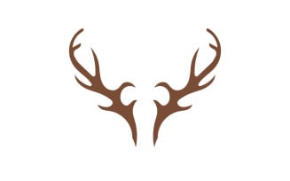 Deer horn head logo template design v18