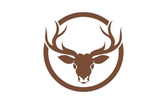 Deer horn head logo template design v20