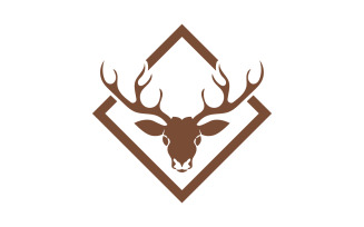 Deer horn head logo template design v22