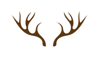 Deer horn head logo template design v4