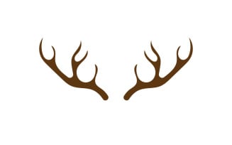 Deer horn head logo template design v5