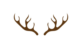 Deer horn head logo template design v5