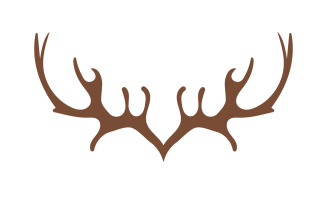 Deer horn head logo template design v6