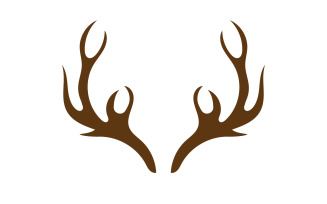 Deer horn head logo template design v7