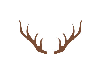 Deer horn head logo template design v9