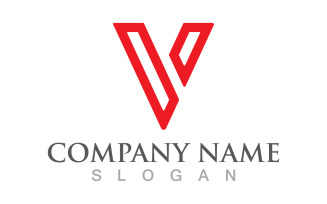 V letter initial logo design template v3