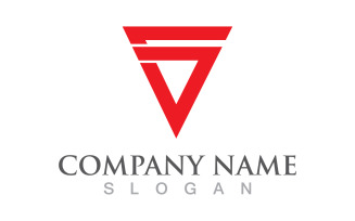 V letter initial logo design template v9